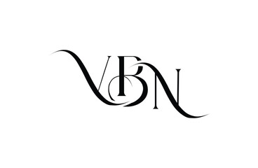 Initial VBN letter logo design. Elegant Monogram Logo Design with Decorative Elements and Typography