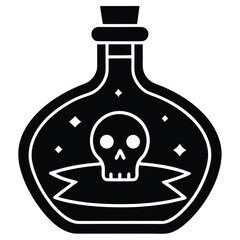 potion bottle with skull label