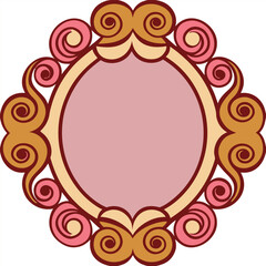 vintage ornate photo frame with floral curls