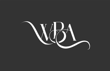 Initial WBA letter logo design. Elegant Monogram Logo Design with Decorative Elements and Typography