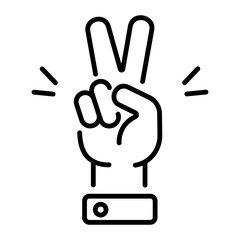 Fototapeta premium A linear style icon representing winning gesture