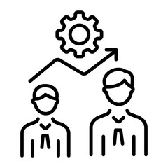 A linear style icon representing leader growth