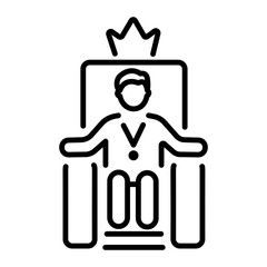 A line style icon showing leadership
