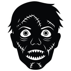 zombie face with stitches