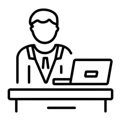 A linear style icon representing project manager