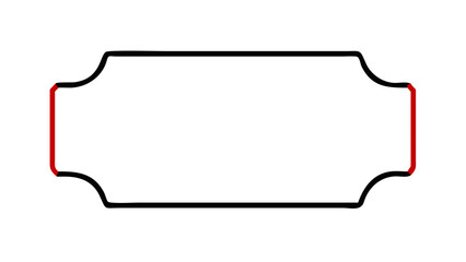 Black frame border graphic red vector shape outline illustration design art