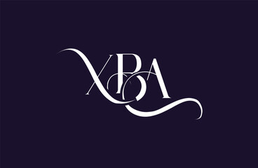 Initial XBA letter logo design. Elegant Monogram Logo Design with Decorative Elements and Typography