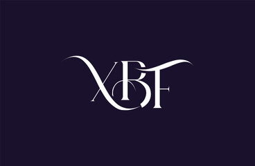 Initial XBF letter logo design. Elegant Monogram Logo Design with Decorative Elements and Typography