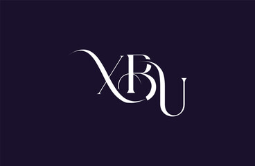 Initial XBU letter logo design. Elegant Monogram Logo Design with Decorative Elements and Typography