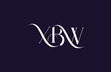 Initial XBW letter logo design. Elegant Monogram Logo Design with Decorative Elements and Typography