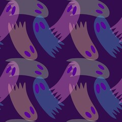 Halloween ghost seamless cute cartoon pattern for wrapping paper and fabrics