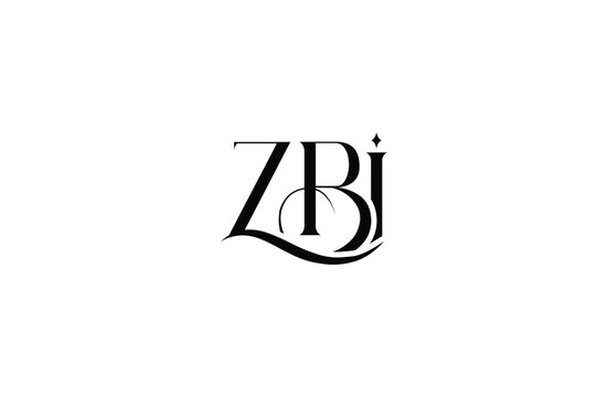 Initial ZBI letter logo design. Elegant Monogram Logo Design with Decorative Elements and Typography