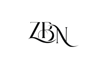 Initial ZBN letter logo design. Elegant Monogram Logo Design with Decorative Elements and Typography