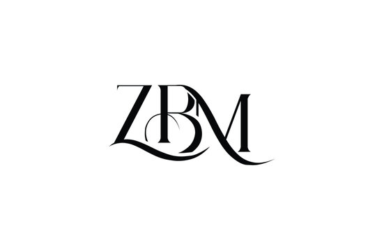 Initial ZBM letter logo design. Elegant Monogram Logo Design with Decorative Elements and Typography