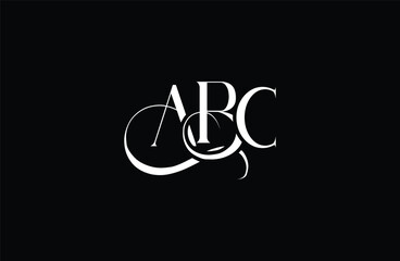 Initial ABC letter logo design. Elegant Monogram Logo Design with Decorative Elements and Typography