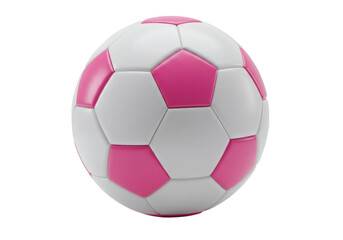 Fototapeta premium Soccer Football Ball Pink White Sport Game Equipment Recreation Athletic - Isolated on Transparent Background