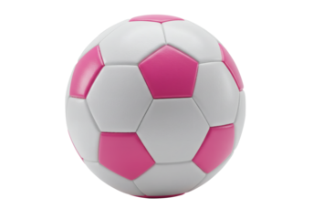 Soccer Football Ball Pink White Sport Game Equipment Recreation Athletic - Isolated on Transparent Background