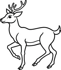 Obraz premium Running Deer Line Drawing
