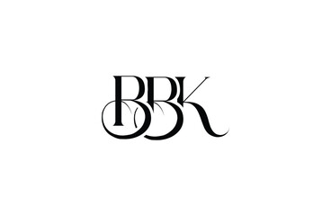 Initial BBK letter logo design. Elegant Monogram Logo Design with Decorative Elements and Typography