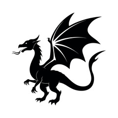 Fototapeta premium Mythical dragon with outstretched wings