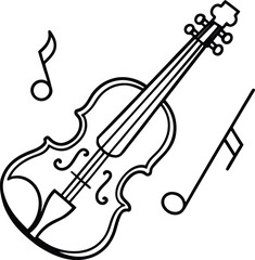 Simple Violin And Musical Note