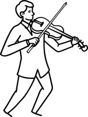 Single Line Art Violinist