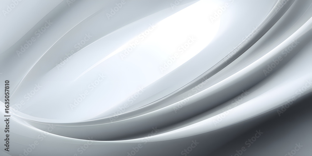 Aufkleber futuristic abstract background. white and gray tone. soft smooth of light, abstract shape, curve lin