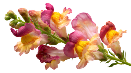 Snapdragon flower in bi color on wite background 