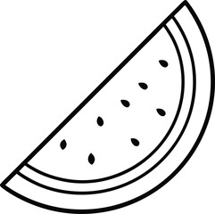 Watermelon Slice Line Art