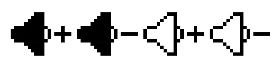Audio icon pixel. Volume icon pixel.
