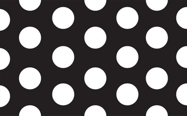 Retro polka dot black and white seamless pattern. Minimalist vector texture for fashion textile and packaging. 