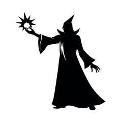 Silhouette of a mage casting a glowing spell
