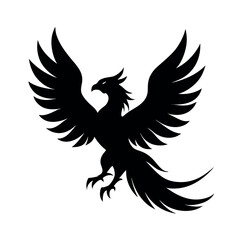 Fototapeta premium Mythical Phoenix Bird Rising in Silhouette
