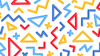 Colorful triangle and symbol background