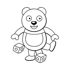 Obraz premium printable smiling polar bear ice fishing outline