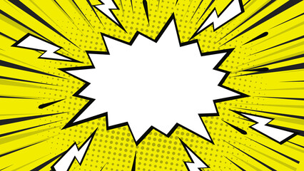 Yellow comic blast background