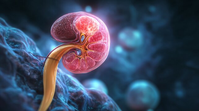 Enlarged Prostate Gland Illustration for Medical Education and Awareness