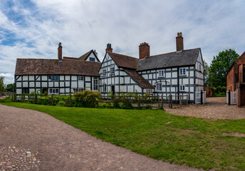Boscobel House, a beautiful timber-framed building in the English countryside in Shropshire