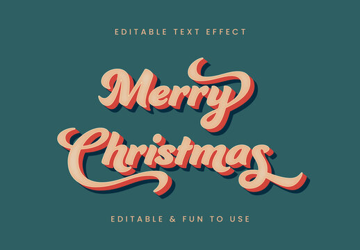 Coral And Beige Retro Script Festive Font Cursive Holiday Text Effect