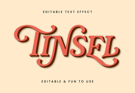 Red Elegant Curly Vintage Font Thin Shadow Text Effect