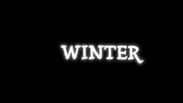 Animated "Winter" Title on Black Background | Festive Holiday Snow Text Animation - Powered by Adobe