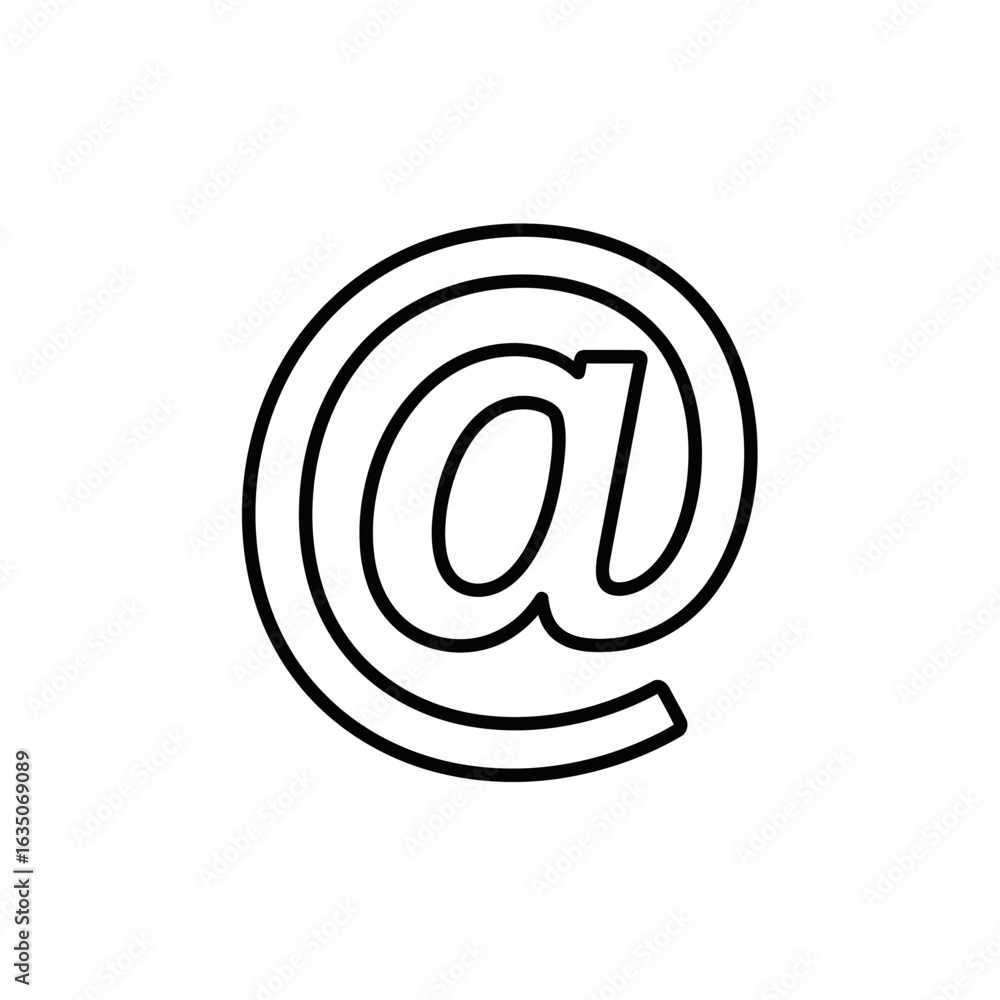 Poster icon representing communication with @ symbol