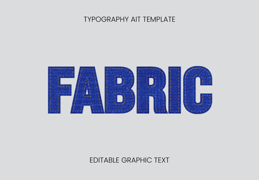 Blue Denim Text Bold Jeans Stitch Font Effect