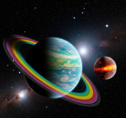 Planets with Rings in Space