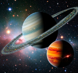 Planets with Rings in Space