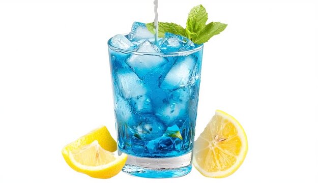 The Blue Lagoon is a vibrant, icy cocktail with a striking blue curasao base, mixed with vodka and lemonade.