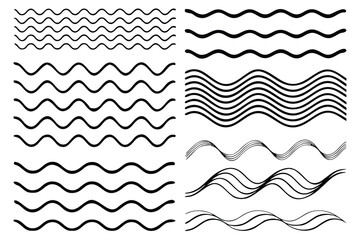 Seamless Wavy Line Patterns – Abstract Wave Elements for Creative Design