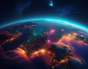 earth at night from space