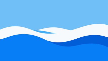 Abstract blue and white wavy landscape background