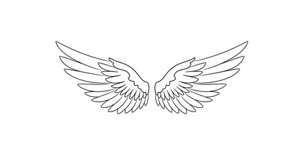 Naklejka premium Detailed Wings Illustration - Vector Design